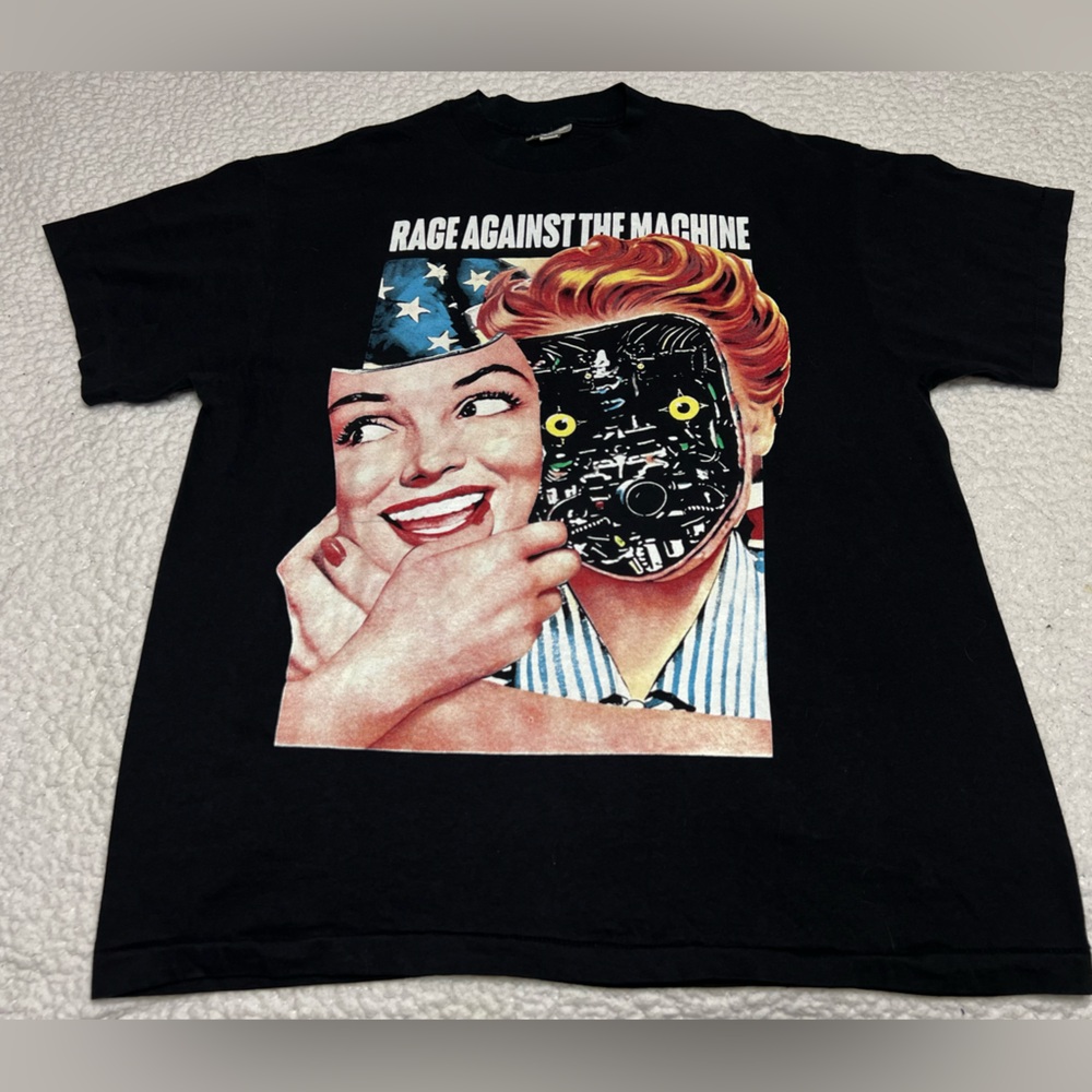 VTG Rage Against The Machine Public Service Single Stitch Tour Shirt Reprint XL